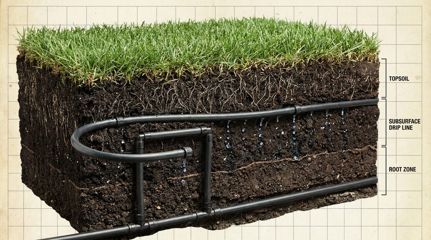 Irrigazione sotto superficiale: come funziona e riduzione di consumi fino al 70%